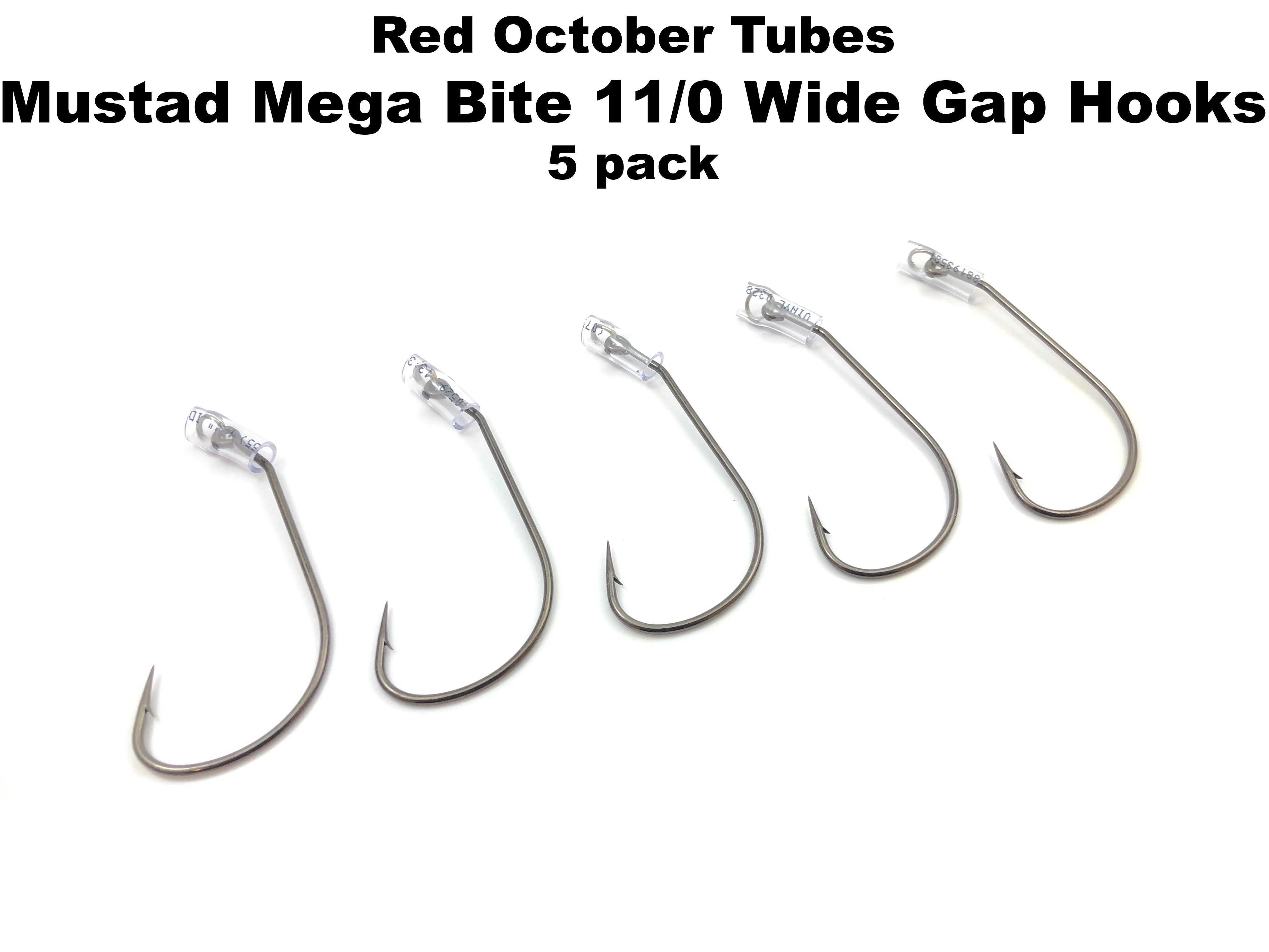 Red October Baits - Mustad Mega Bite 11/0 Wide Gap Hook (5 Pack) – Team  Rhino Outdoors LLC