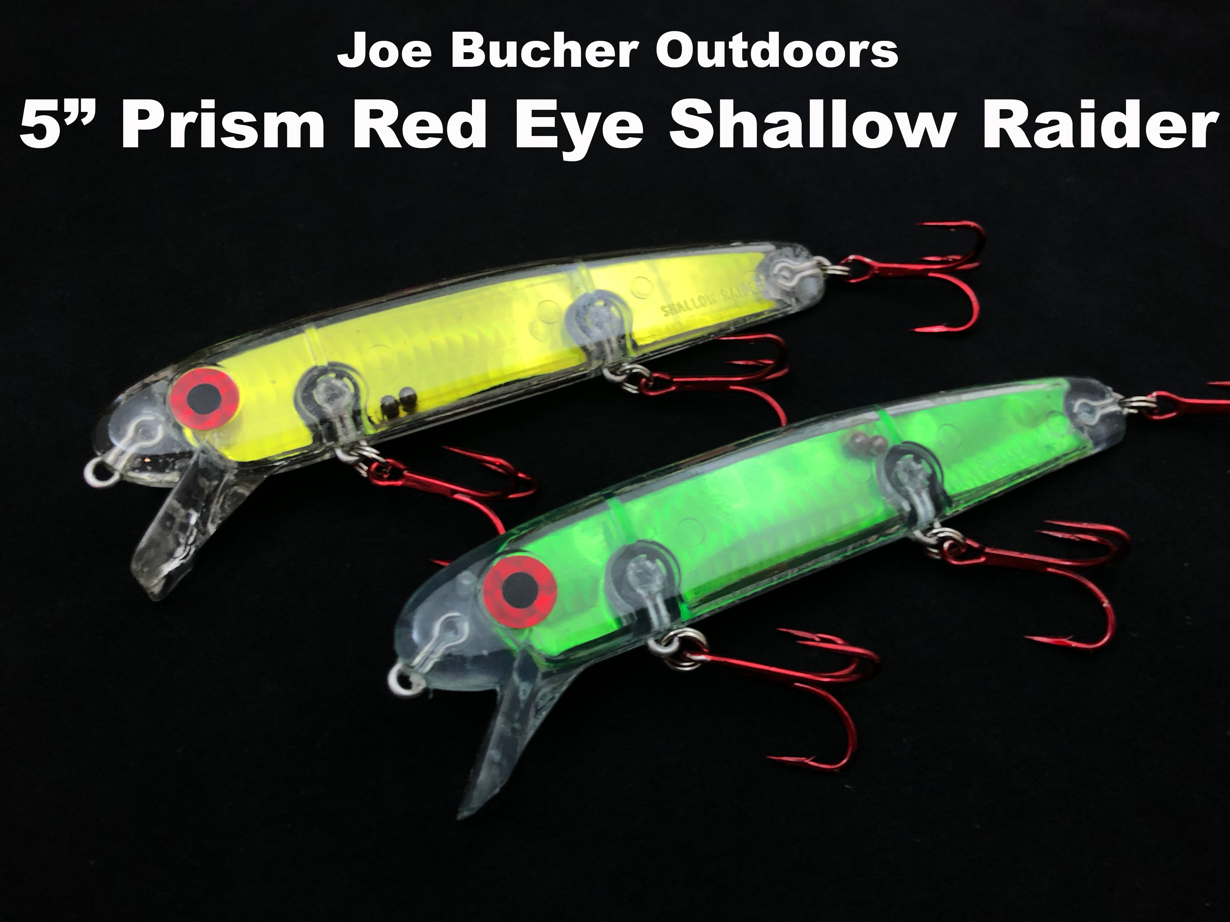 eyes fishing lures Joe Bucher Outdoors 5" Prism Red Eye Shallow Raider – Team Rhino Outdoors LLC