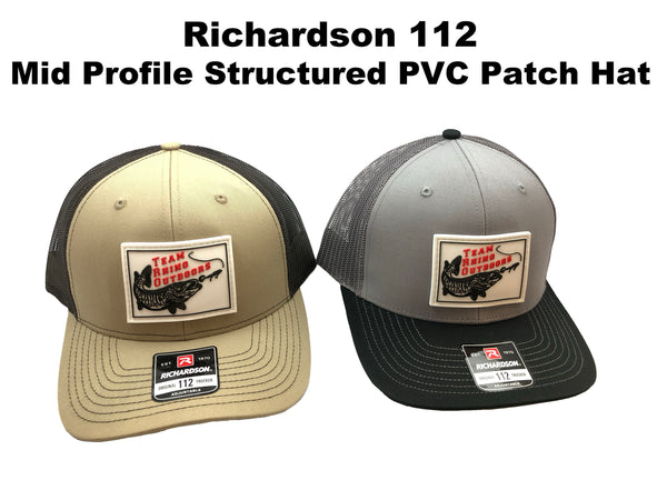 TRO - Richardson 112 Mid Profile Structured PVC Patch Hat - RED Logo (Various Colors)