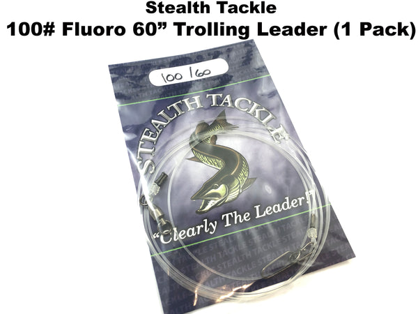 Stealth Tackle - 100# 60" Fluorocarbon Small Bait Trolling Leader (ST100T 60")