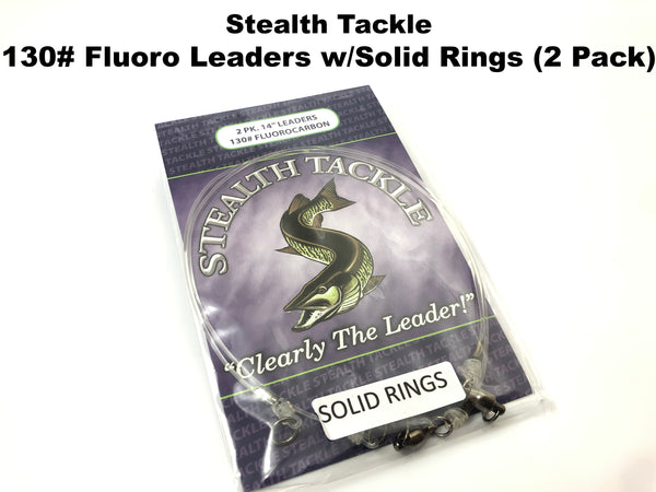 Stealth Tackle - 130# Fluorocarbon Leader SOLID RING 2 Pack (ST130 Solid)