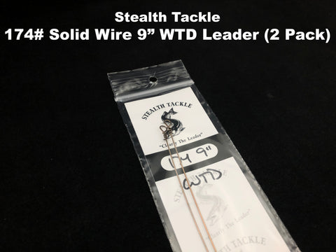 Stealth Tackle - 174# 9" WTD Solid Wire Leaders (2 pack ST174 9" WTD)