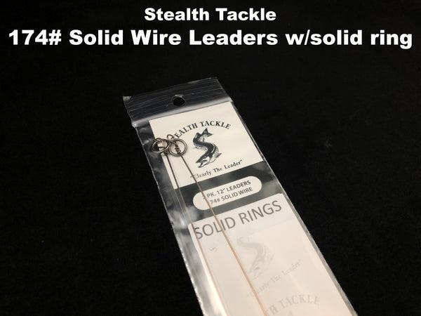 Stealth Tackle - 174# Wire Leaders w/solid ring (2 pack ST174 Solid)