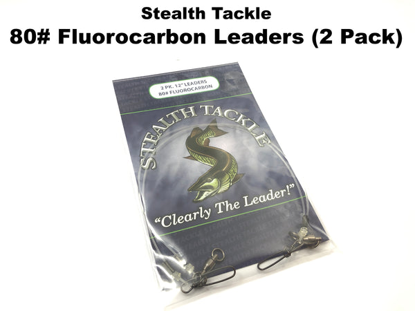Stealth Tackle - 80# Fluorocarbon 12" Leaders (2 Pack) ST80