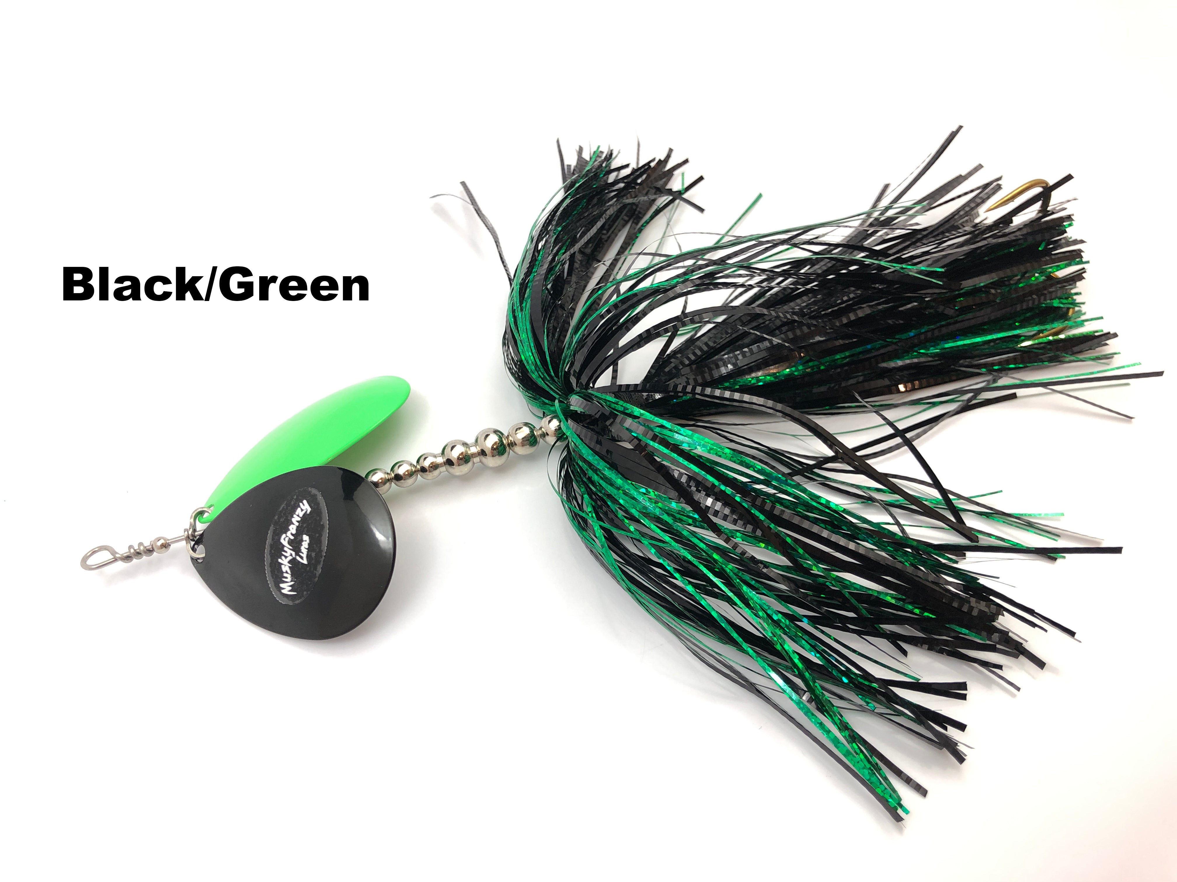 single #8 colorado blade flowage green layered muskie bucktail