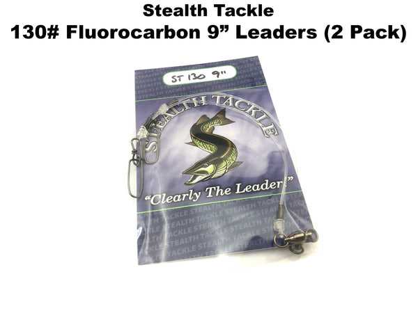 Stealth Tackle - 130# Fluorocarbon Leader 9" Length (2 pack - ST130-9")
