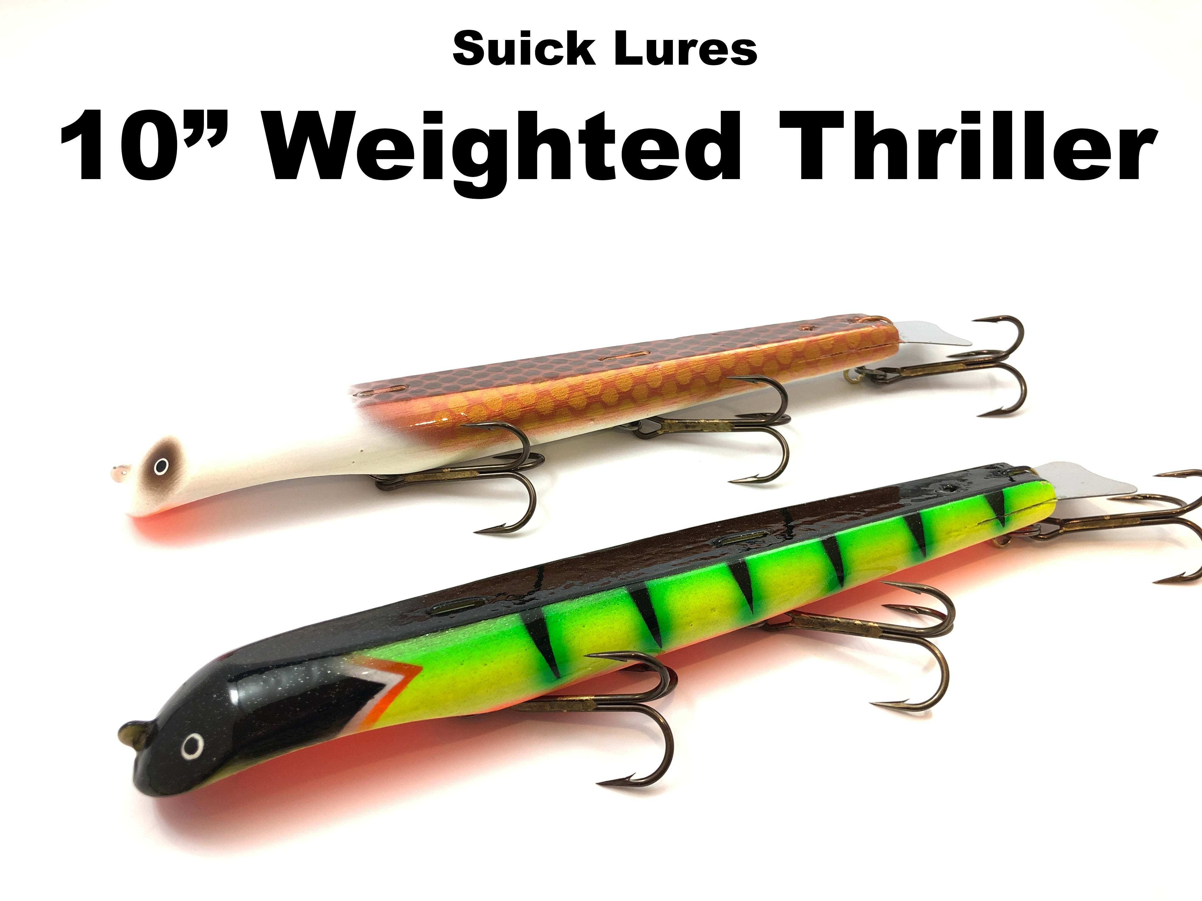 Suick Musky Lures Series 10 Dive and Rise Bait Tiger Swirl