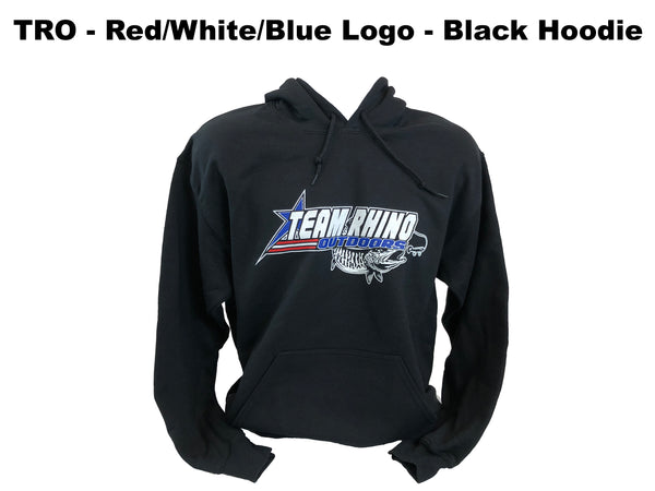 TRO - Red/White/Blue Logo - Black Hooded Sweatshirt