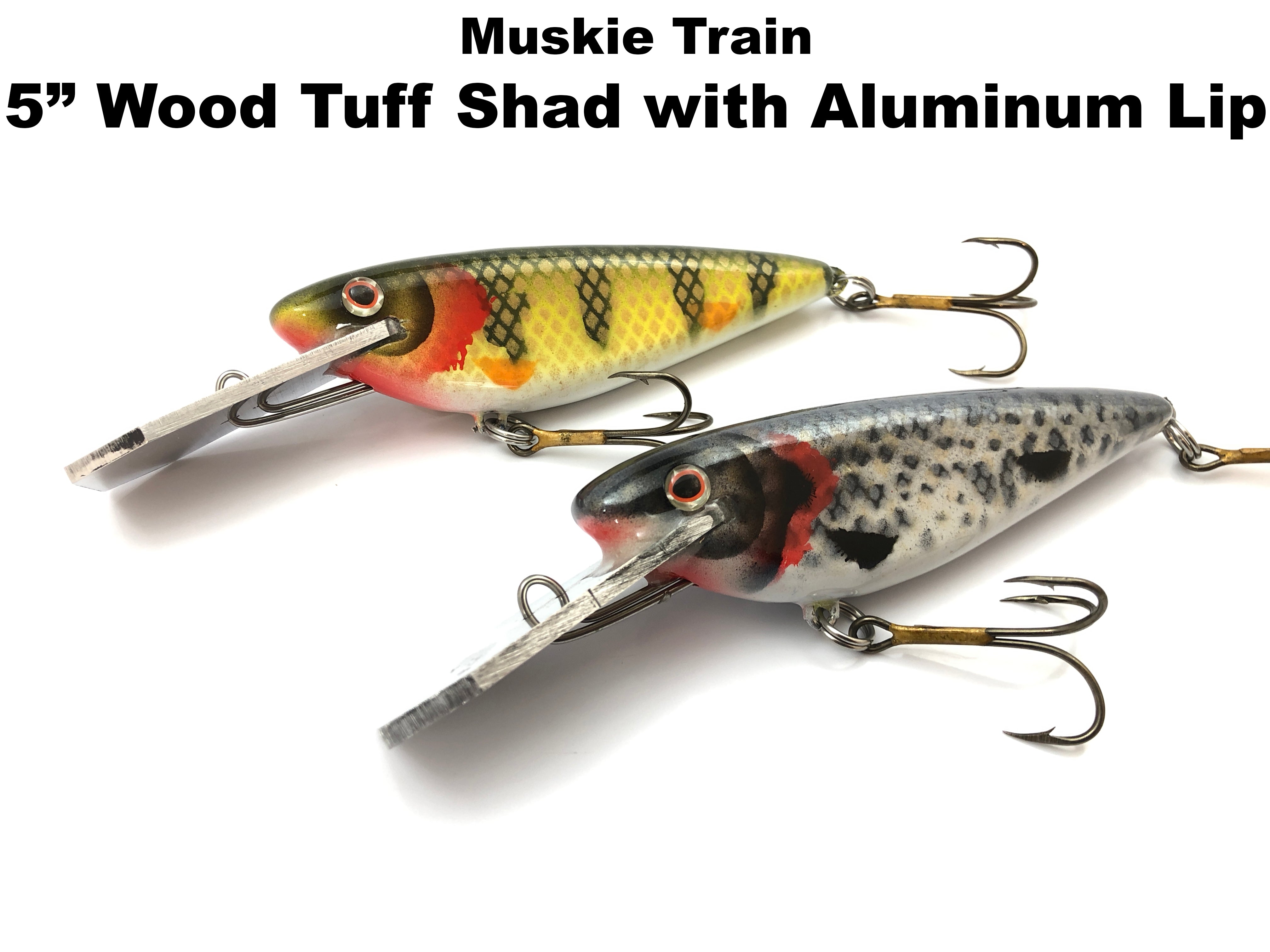 Muskie Train 5 Wood Tuff Shad with Aluminum Lip – Team Rhino