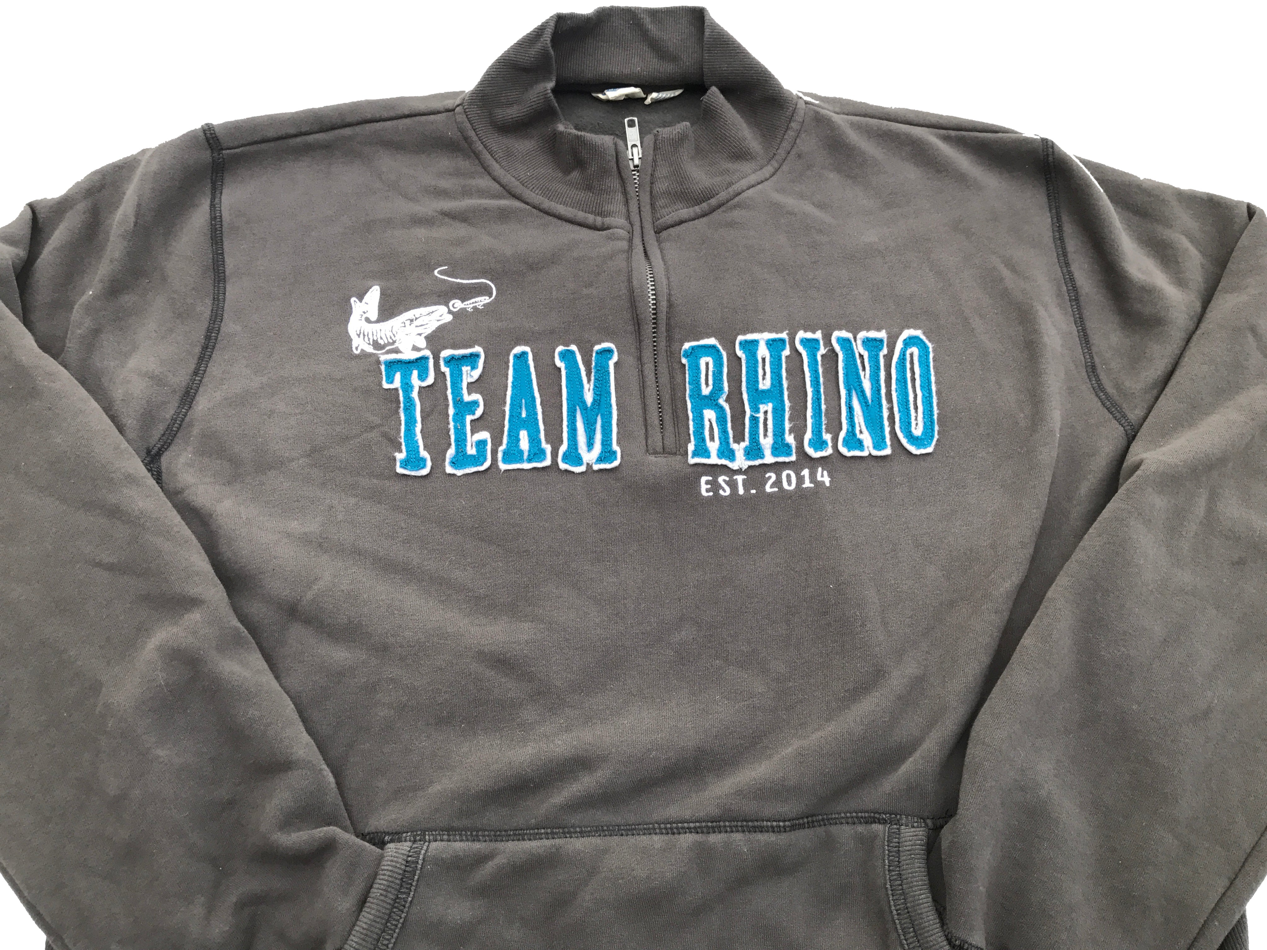 Team Rhino Outdoors - Charcoal/Blue Quarter Zip Sweatshirt (Medium Onl – Team  Rhino Outdoors LLC